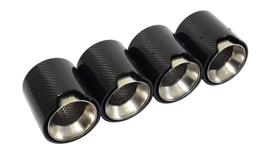 MP Style Carbon Fiber Clamp-On Exhaust Tip (Black Outer, Copper color Inner)(Single Unit)